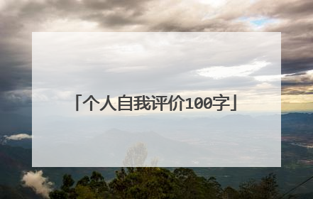 个人自我评价100字