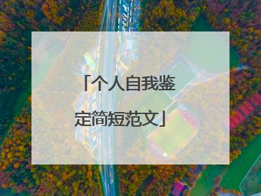 个人自我鉴定简短范文