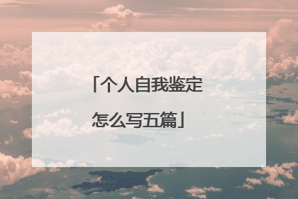 个人自我鉴定怎么写五篇