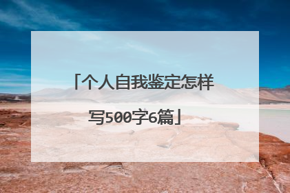 个人自我鉴定怎样写500字6篇