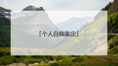 个人自我鉴定