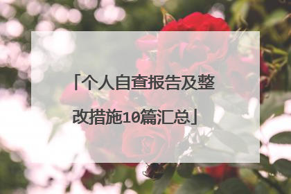 个人自查报告及整改措施10篇汇总