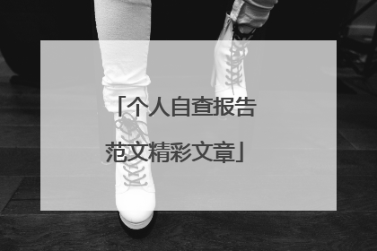 个人自查报告范文精彩文章