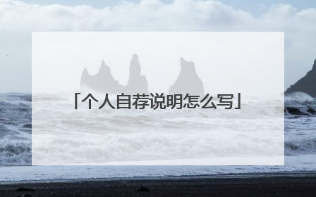个人自荐说明怎么写
