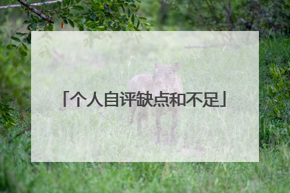 个人自评缺点和不足