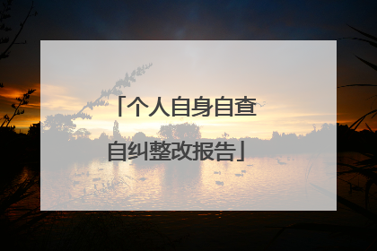 个人自身自查自纠整改报告