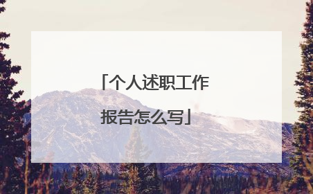 个人述职工作报告怎么写
