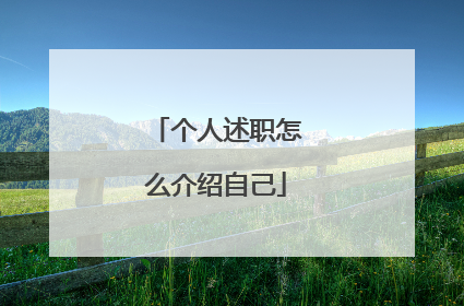 个人述职怎么介绍自己