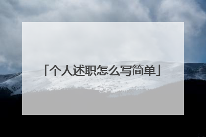 个人述职怎么写简单