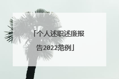 个人述职述廉报告2022范例