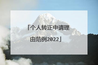 个人转正申请理由范例2022