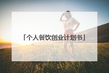 个人餐饮创业计划书