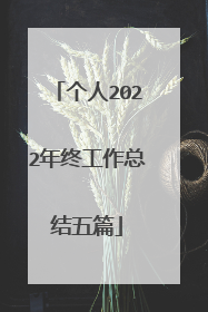 个人2022年终工作总结五篇