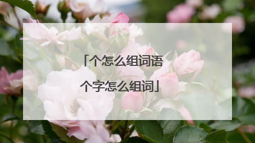 个怎么组词语 个字怎么组词