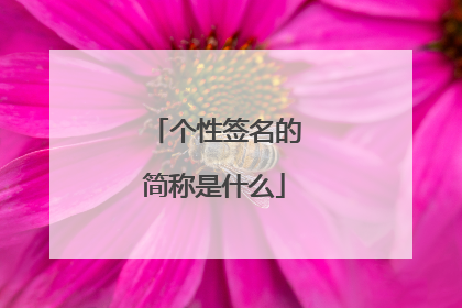 个性签名的简称是什么