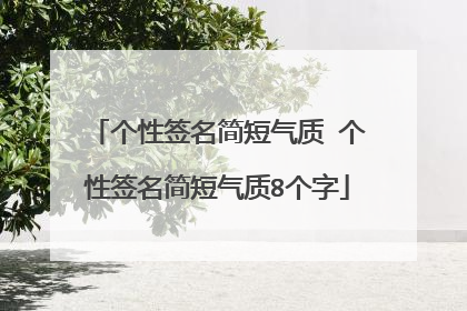 个性签名简短气质 个性签名简短气质8个字