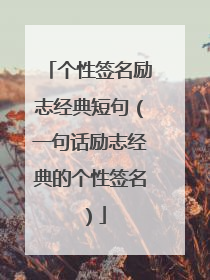 个性签名励志经典短句(一句话励志经典的个性签名)