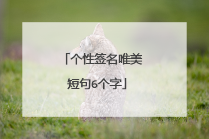 个性签名唯美短句6个字