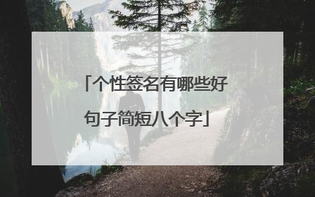 个性签名有哪些好句子简短八个字
