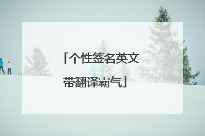个性签名英文带翻译霸气