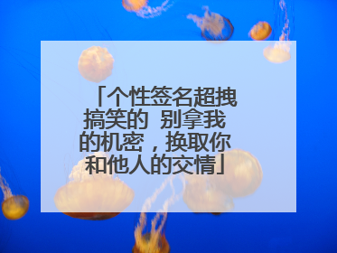 个性签名超拽搞笑的 别拿我的机密，换取你和他人的交情