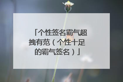 个性签名霸气超拽有范（个性十足的霸气签名）