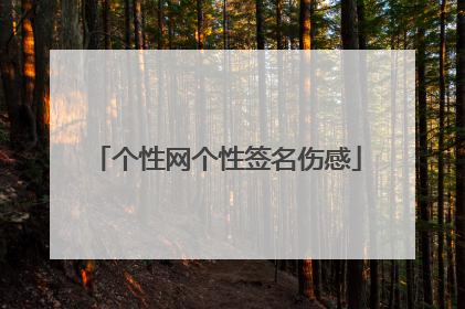 个性网个性签名伤感