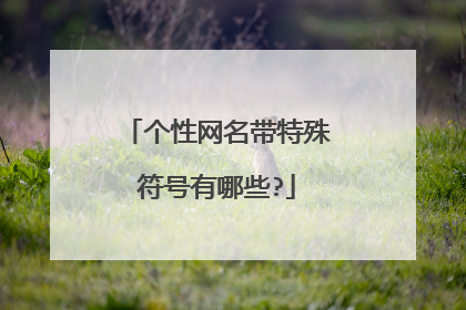 个性网名带特殊符号有哪些?