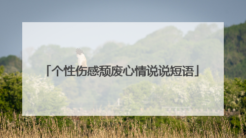 个性伤感颓废心情说说短语