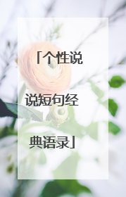 个性说说短句经典语录