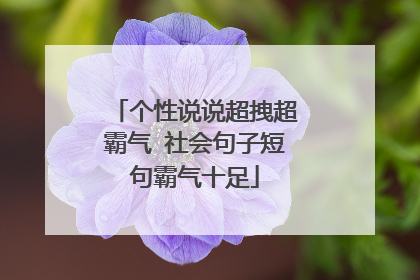 个性说说超拽超霸气 社会句子短句霸气十足