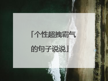 个性超拽霸气的句子说说