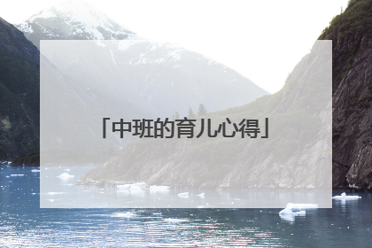 中班的育儿心得