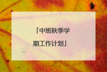 中班秋季学期工作计划