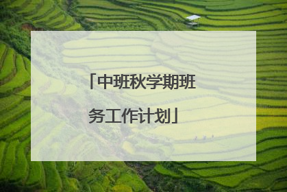 中班秋学期班务工作计划