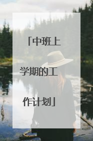 中班上学期的工作计划