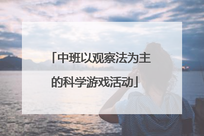 中班以观察法为主的科学游戏活动