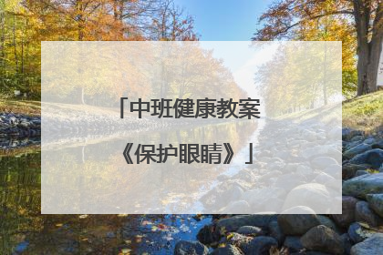 中班健康教案《保护眼睛》