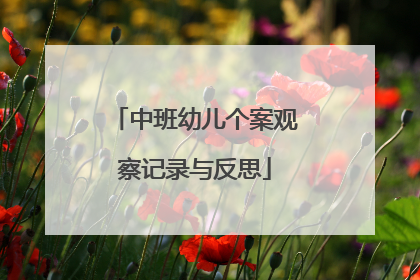 中班幼儿个案观察记录与反思