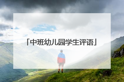 中班幼儿园学生评语