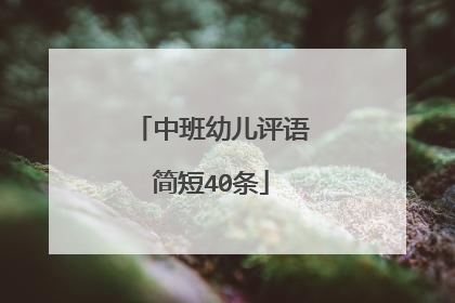 中班幼儿评语简短40条