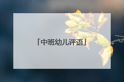 中班幼儿评语