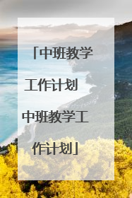 中班教学工作计划 中班教学工作计划