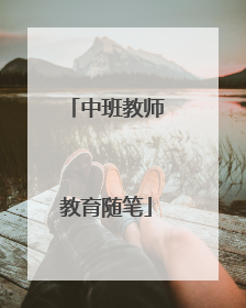 中班教师教育随笔