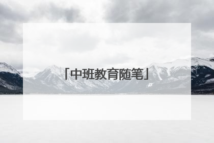 中班教育随笔