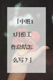 中班11月份工作总结怎么写？