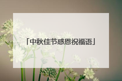 中秋佳节感恩祝福语