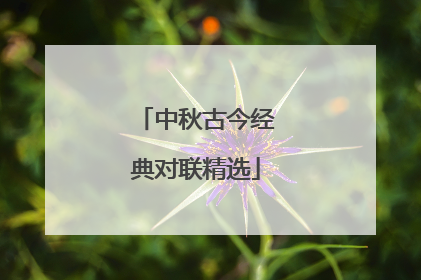 中秋古今经典对联精选
