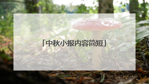 中秋小报内容简短