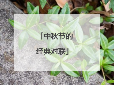 中秋节的经典对联
